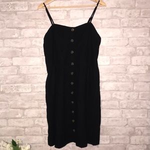 Universal Thread Black Linen Button Front Dress